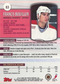 1999-00 Topps Premier Plus #83 Francis Bouillon Back
