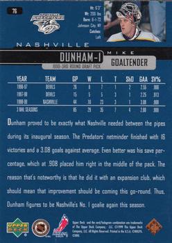 1999-00 Upper Deck #76 Mike Dunham Back