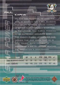 1999-00 Upper Deck #139 Paul Kariya Back