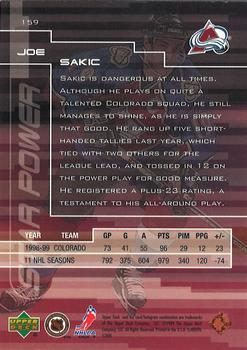 1999-00 Upper Deck #159 Joe Sakic Back
