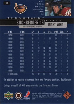 1999-00 Upper Deck #179 Kelly Buchberger Back