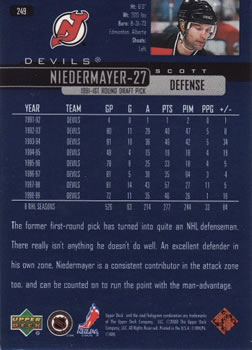 1999-00 Upper Deck #249 Scott Niedermayer Back