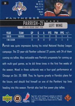 1999-00 Upper Deck #58 Mark Parrish Back