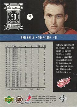 1999-00 Upper Deck Century Legends #22 Red Kelly Back