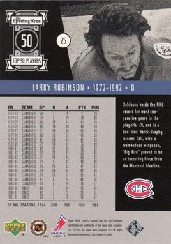 1999-00 Upper Deck Century Legends #25 Larry Robinson Back
