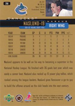 1999-00 Upper Deck Gold Reserve #298 Markus Naslund Back