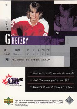1999-00 Upper Deck Prospects #1 Wayne Gretzky Back