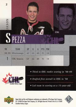 1999-00 Upper Deck Prospects #2 Jason Spezza Back