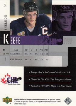 1999-00 Upper Deck Prospects #3 Sheldon Keefe Back