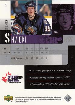 1999-00 Upper Deck Prospects #6 Denis Shvidki Back
