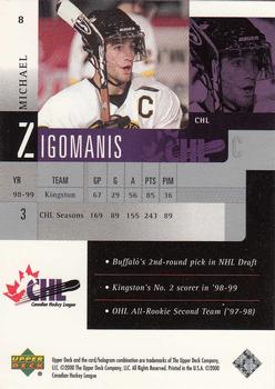 1999-00 Upper Deck Prospects #8 Michael Zigomanis Back