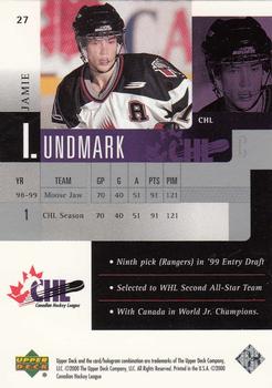 1999-00 Upper Deck Prospects #27 Jamie Lundmark Back