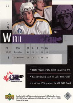 1999-00 Upper Deck Prospects #30 Mike Wirll Back