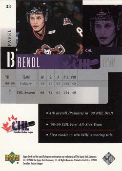 1999-00 Upper Deck Prospects #33 Pavel Brendl Back