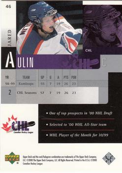 1999-00 Upper Deck Prospects #46 Jared Aulin Back