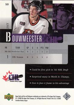 1999-00 Upper Deck Prospects #50 Jay Bouwmeester Back
