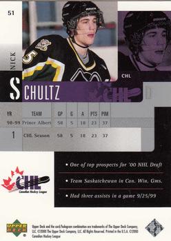 1999-00 Upper Deck Prospects #51 Nick Schultz Back