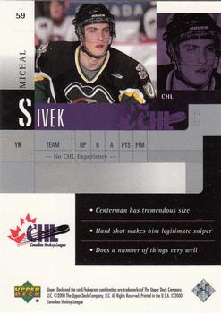 1999-00 Upper Deck Prospects #59 Michal Sivek Back