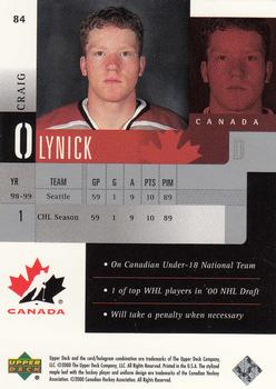 1999-00 Upper Deck Prospects #84 Craig Olynick Back