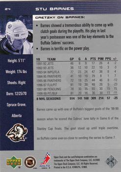 1999-00 Upper Deck Wayne Gretzky #24 Stu Barnes Back