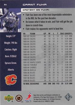 1999-00 Upper Deck Wayne Gretzky #31 Grant Fuhr Back