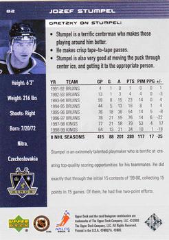 1999-00 Upper Deck Wayne Gretzky #82 Jozef Stumpel Back