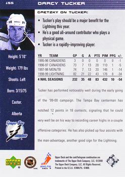 1999-00 Upper Deck Wayne Gretzky #155 Darcy Tucker Back