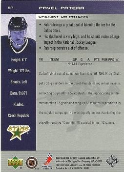 1999-00 Upper Deck Wayne Gretzky #57 Pavel Patera Back