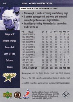 1999-00 Upper Deck Wayne Gretzky #58 Joe Nieuwendyk Back
