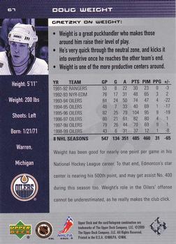 1999-00 Upper Deck Wayne Gretzky #67 Doug Weight Back