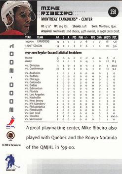 2000-01 Be a Player Memorabilia #258 Mike Ribeiro Back