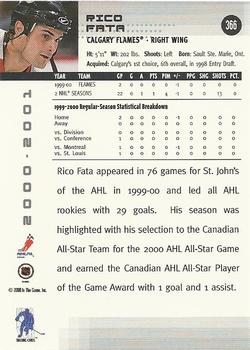 2000-01 Be a Player Memorabilia #366 Rico Fata Back