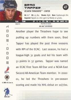 2000-01 Be a Player Memorabilia #437 Brad Tapper Back
