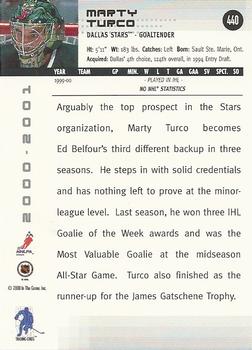 2000-01 Be a Player Memorabilia #440 Marty Turco Back