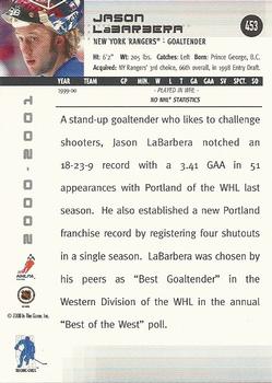 2000-01 Be a Player Memorabilia #453 Jason Labarbera Back