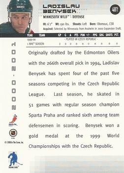 2000-01 Be a Player Memorabilia #481 Ladislav Benysek Back