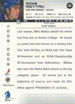 2000-01 Be a Player Memorabilia #483 Mike Mottau Back