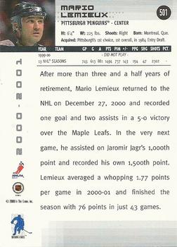 2000-01 Be a Player Memorabilia #501 Mario Lemieux Back