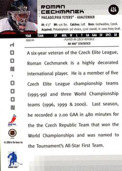 2000-01 Be a Player Memorabilia #424 Roman Cechmanek Back