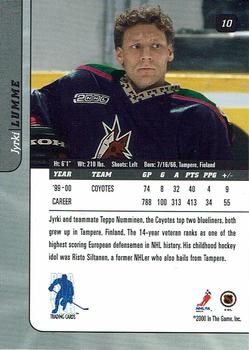2000-01 Be a Player Signature Series #10 Jyrki Lumme Back
