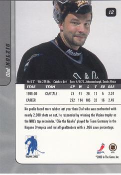 2000-01 Be a Player Signature Series #12 Olaf Kolzig Back