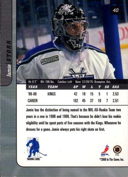 2000-01 Be a Player Signature Series #40 Jamie Storr Back