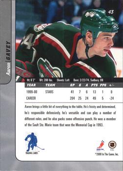 2000-01 Be a Player Signature Series #43 Aaron Gavey Back