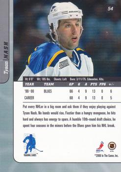 2000-01 Be a Player Signature Series #54 Tyson Nash Back