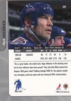 2000-01 Be a Player Signature Series #98 Mark Messier Back