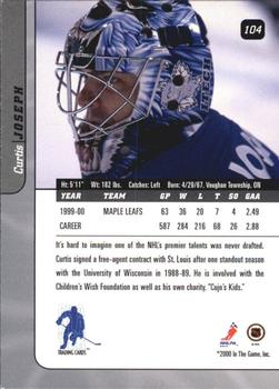 2000-01 Be a Player Signature Series #104 Curtis Joseph Back
