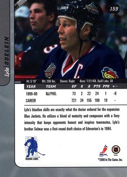 2000-01 Be a Player Signature Series #159 Lyle Odelein Back