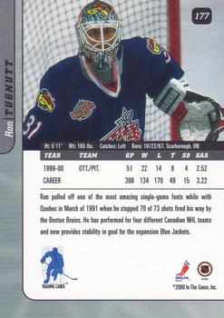 2000-01 Be a Player Signature Series #177 Ron Tugnutt Back