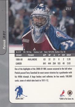 2000-01 Be a Player Signature Series #211 Patrick Roy Back