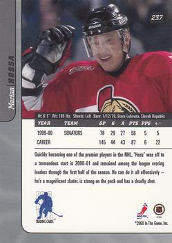 2000-01 Be a Player Signature Series #237 Marian Hossa Back